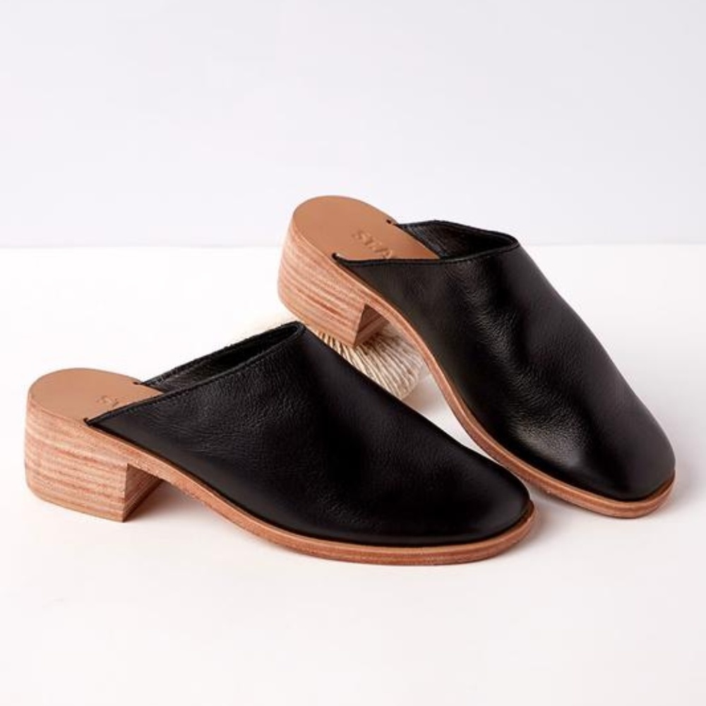 St Agni Berta Mule Black Leather